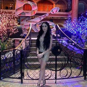 Oh Polly gold sequin dress. Wore once for a few hours.